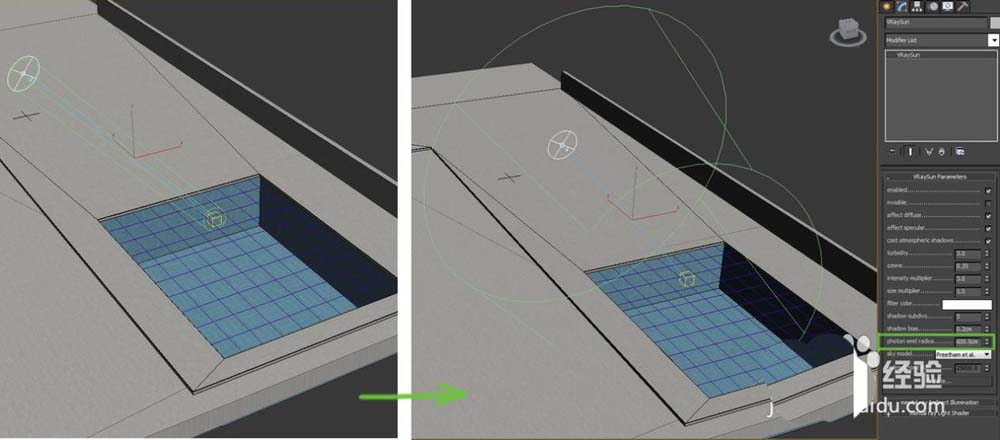 3dsmax怎么使用Noise贴图给泳池做焦散caustics效果?