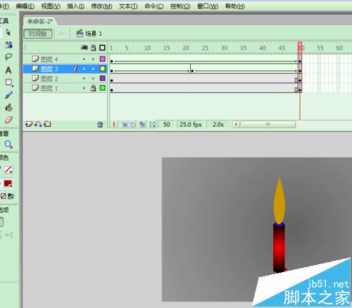 FLASH怎么制作红烛燃烧的动画?