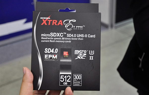 全球首款512GB Micro SD卡现身：读写达到300MB/s