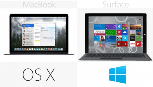 苹果对战微软 MacBook vs Surface Pro 3规格价格对比