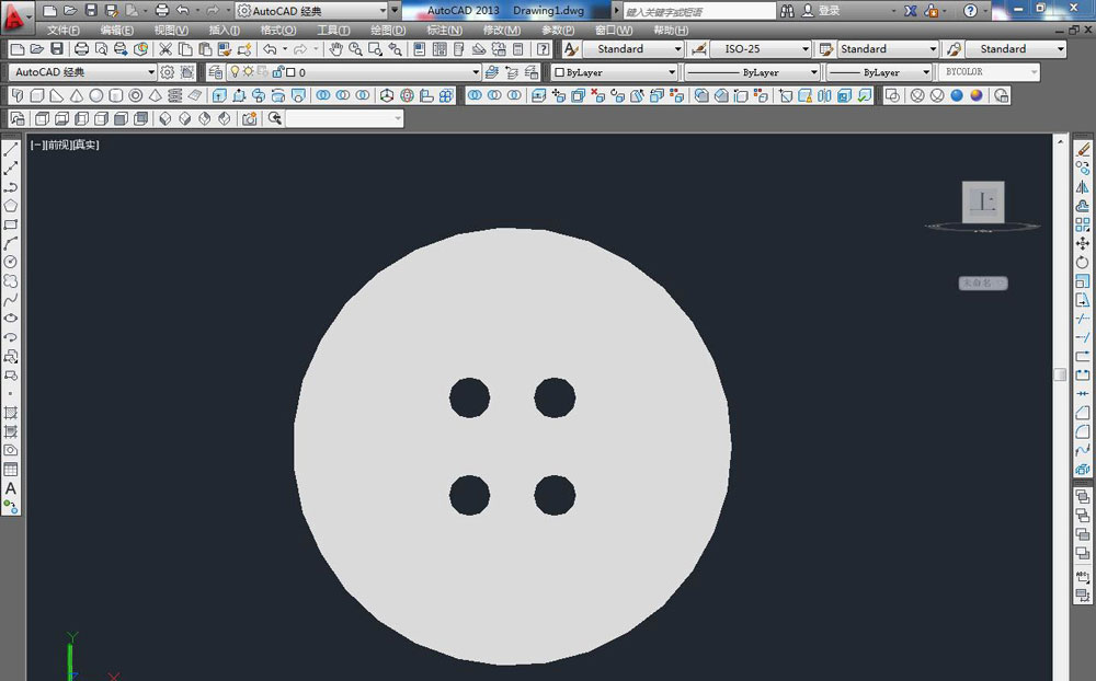CAD怎么制作三维立体的纽扣? cad纽扣的画法