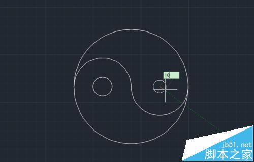 CAD中怎么画太极图形?cad中黑白太极的绘制方法