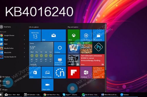Win10创意者更新正式版15063.250累积更新补丁KB4016240下载地址