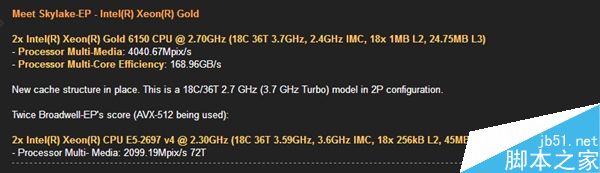 Intel Xeon金片家族首曝:顶配18核主频2.7GHz