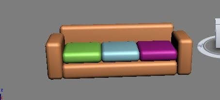 3D MAX制作简易多彩的沙发模型