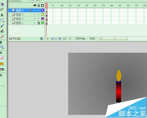 FLASH怎么制作红烛燃烧的动画?