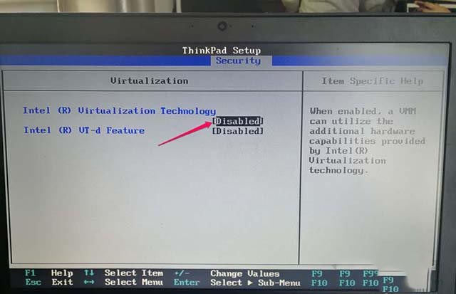 ThinkPad笔记本电脑怎么开启CPU虚拟化技术?
