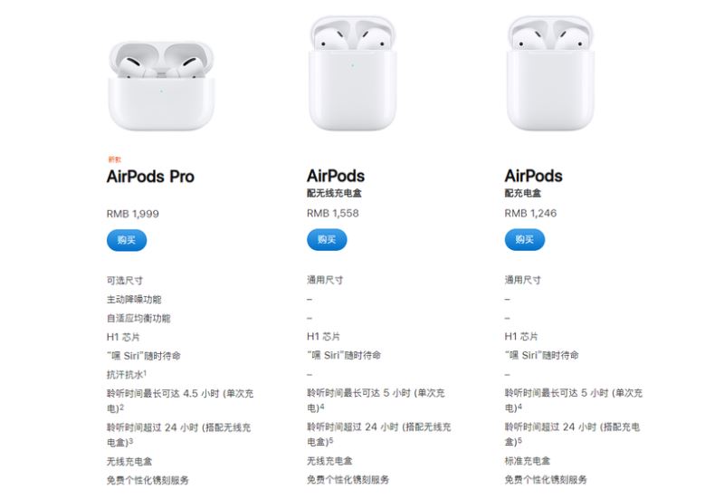 AirPods Pro和AirPods2有什么区别 AirPods Pro和AirPods2区别对比