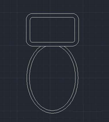 cad怎么绘制马桶坐便器的平面图?