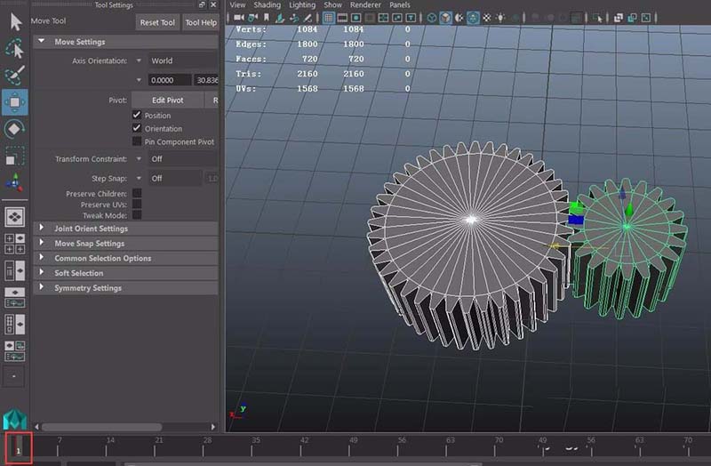Maya怎么制作齿轮转动的动画?