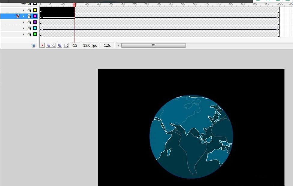 flash怎么制作地球内部转动的效果?