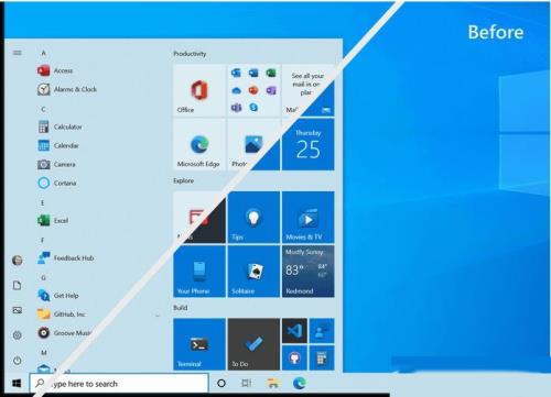 Win10新版开始菜单发布:删除动态磁贴换成主题感知磁贴