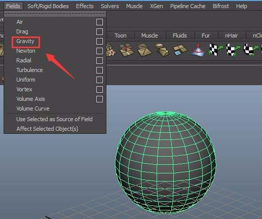 Maya怎么给球体添加重力场动画效果?