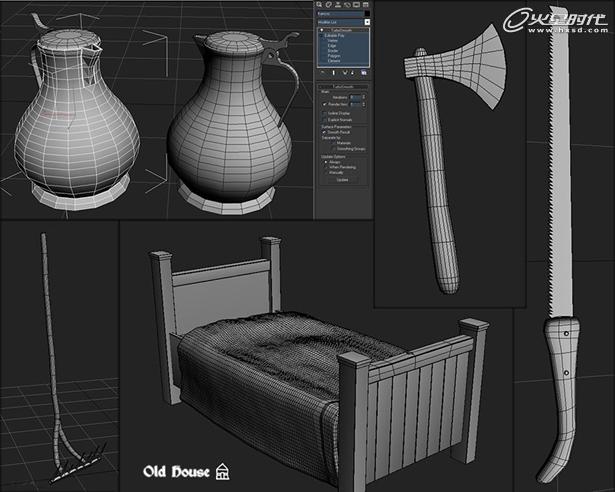 3DMAX绘制中世纪房屋的家具