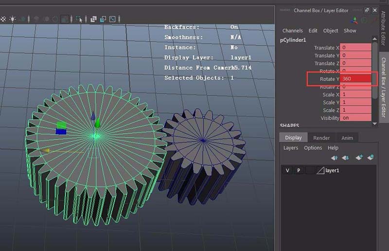 Maya怎么制作齿轮转动的动画?