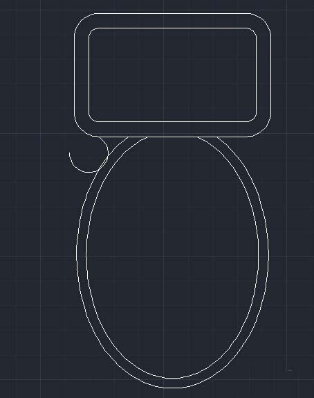 cad怎么绘制马桶坐便器的平面图?