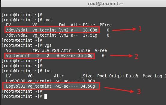 在Linux如何扩增卷组、逻辑卷以及缩减逻辑卷LVM的过程