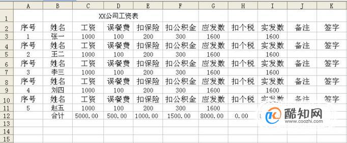 如何制作工资表