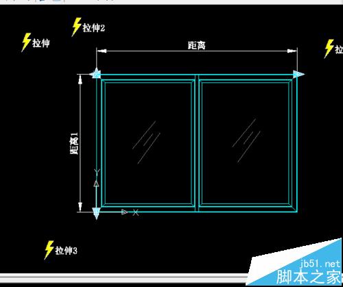 CAD怎么使用拉伸的块绘制窗户?