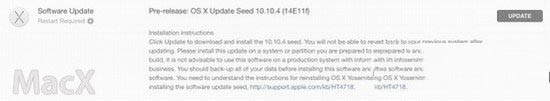 os x yosemite10.10.4beta2更新了哪些内容 os x yosemite性能增强和bug修复以及下载