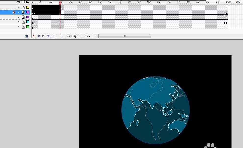 flash怎么制作地球内部转动的效果?