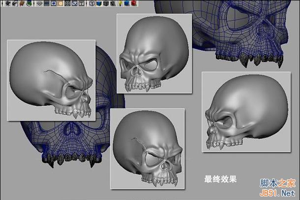 MAYA人头骷髅建模图文教程