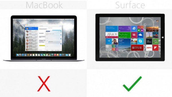 苹果对战微软 MacBook vs Surface Pro 3规格价格对比