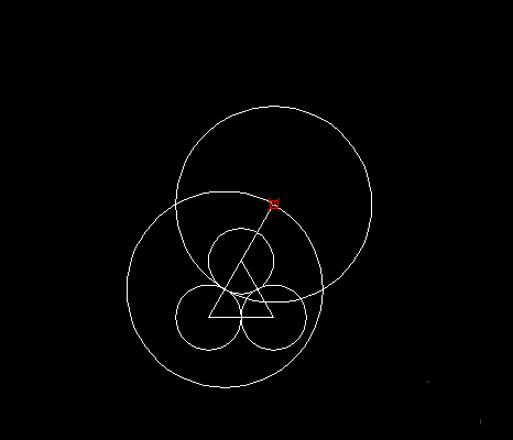 cad怎么绘制连环三心形的图形? cad心连心的绘制方法