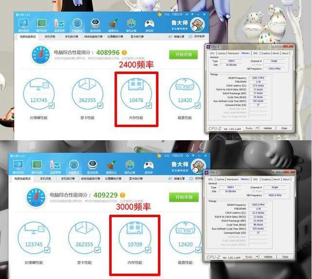 DDR4 2400和3000区别大吗 低频和高频内存性能差距对比