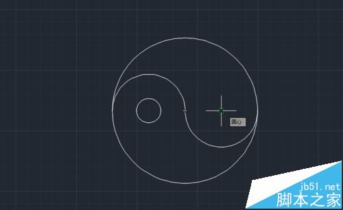 CAD中怎么画太极图形?cad中黑白太极的绘制方法
