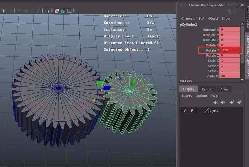 Maya怎么制作齿轮转动的动画?