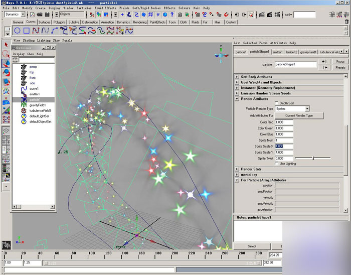 maya2008制作一个漂亮的奇幻星璨特效教程