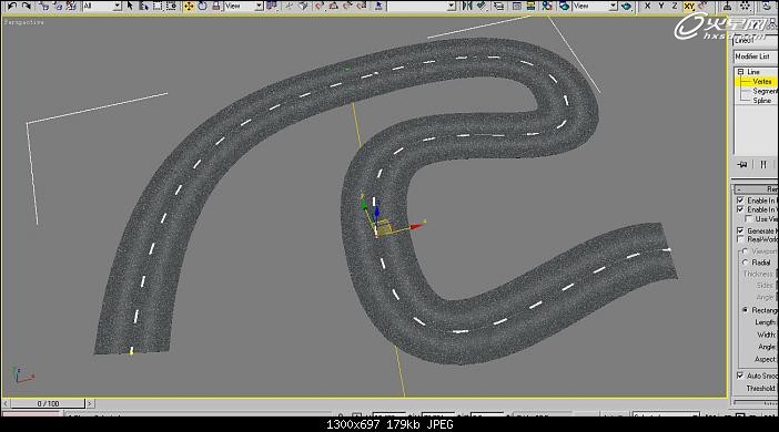 教你用3DSMAX简单制作弯曲的马路贴图