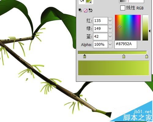 flash怎么使用鼠标绘制一枝桂花枝?