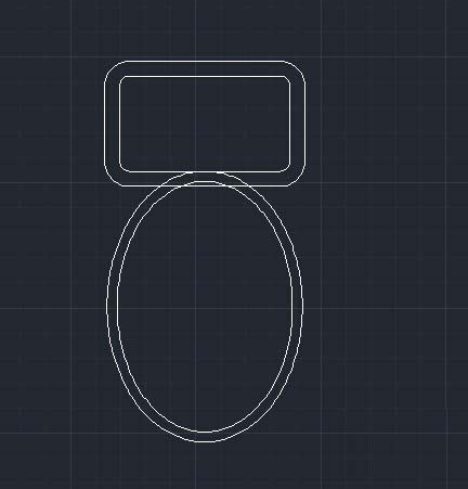 cad怎么绘制马桶坐便器的平面图?