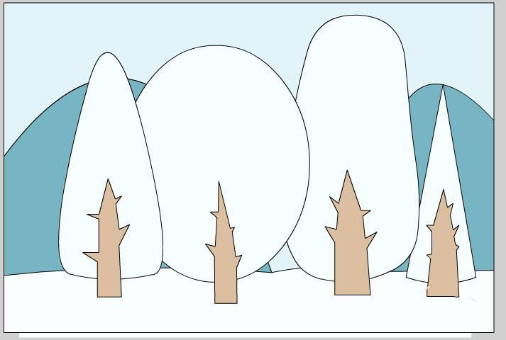 flash怎么绘制树木风景背景图? flash卡通背景图的绘制方法