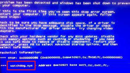 Win7看视频时突然出现watchdog.sys蓝屏该如何解决?