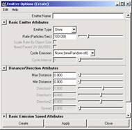 Maya 7.0 粒子系统-创建粒子发射器
