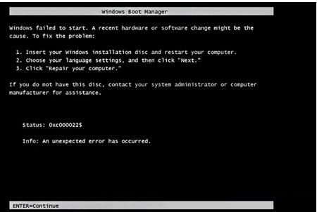 Win10无法开机0xc0000225错误代码解决方法