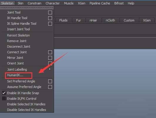 Maya怎么创建humanIK骨骼?