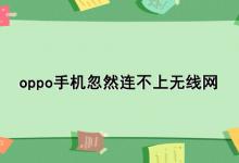 oppo手机忽然连不上无线网