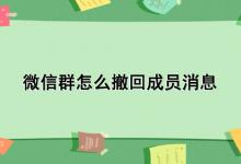 微信群怎么撤回成员消息