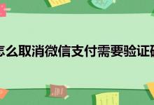 怎么取消微信支付需要验证码