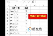 Excel中怎么快速计算年龄