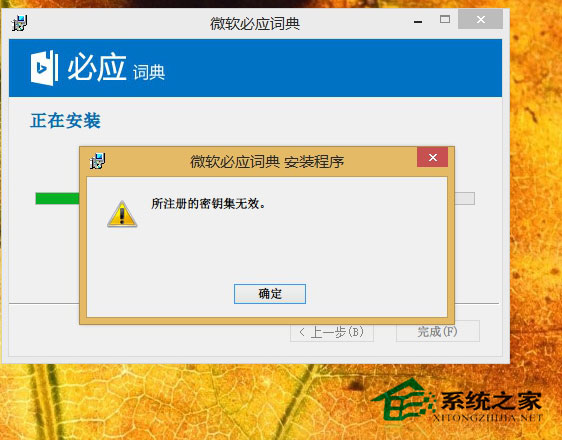 Win8.1安装软件提示所注册的密钥集无效导致无法安装