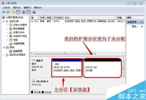 win7系统硬盘(未分配磁盘)如何重新建立扩展分区?