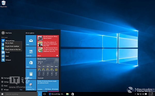 Win10预览版10162图赏：目前最流畅版本
